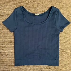 Athleta Girl Rise Above rib cropped tee